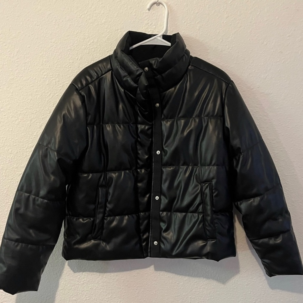 GAP Faux Leather bubble coat